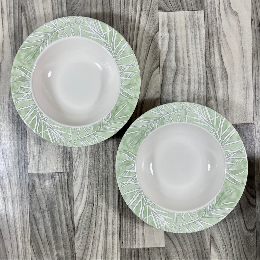Pfaltzgraff Arborwood Rimmed Bowl Aspen Green 10.5”